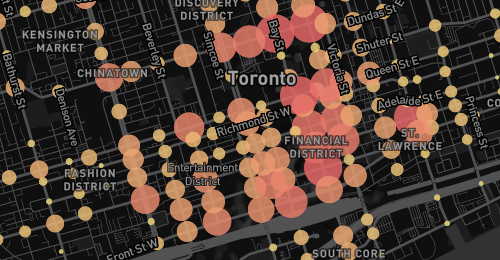 graduated circle map using data-driven styling