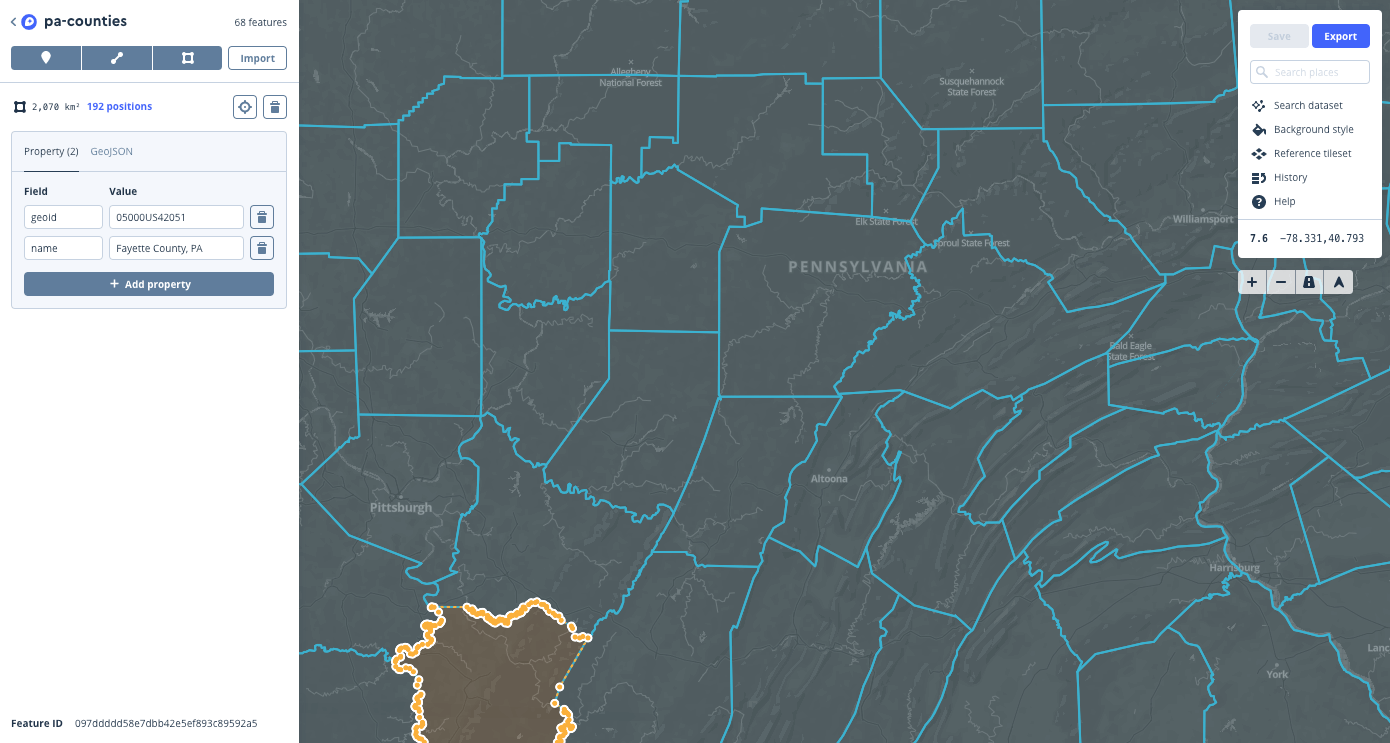 Datasets | Mapbox Studio manual | Mapbox